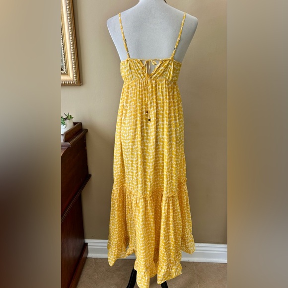 Anthropologie Porridge Yellow Lobster Print Tiered Maxi Dress Size Small - Picture 8 of 14